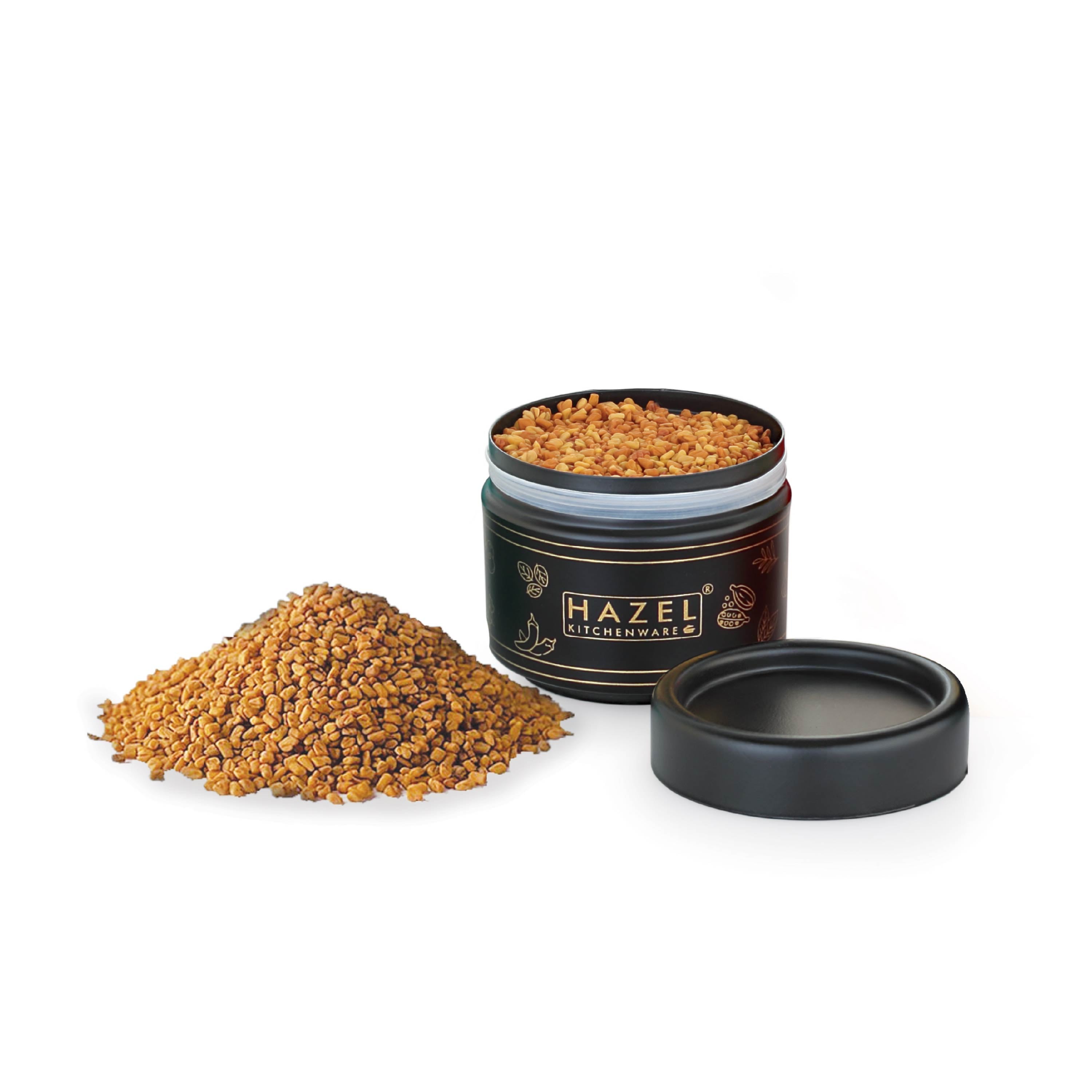 Mukhwas/Masala Container with Spoon – Black