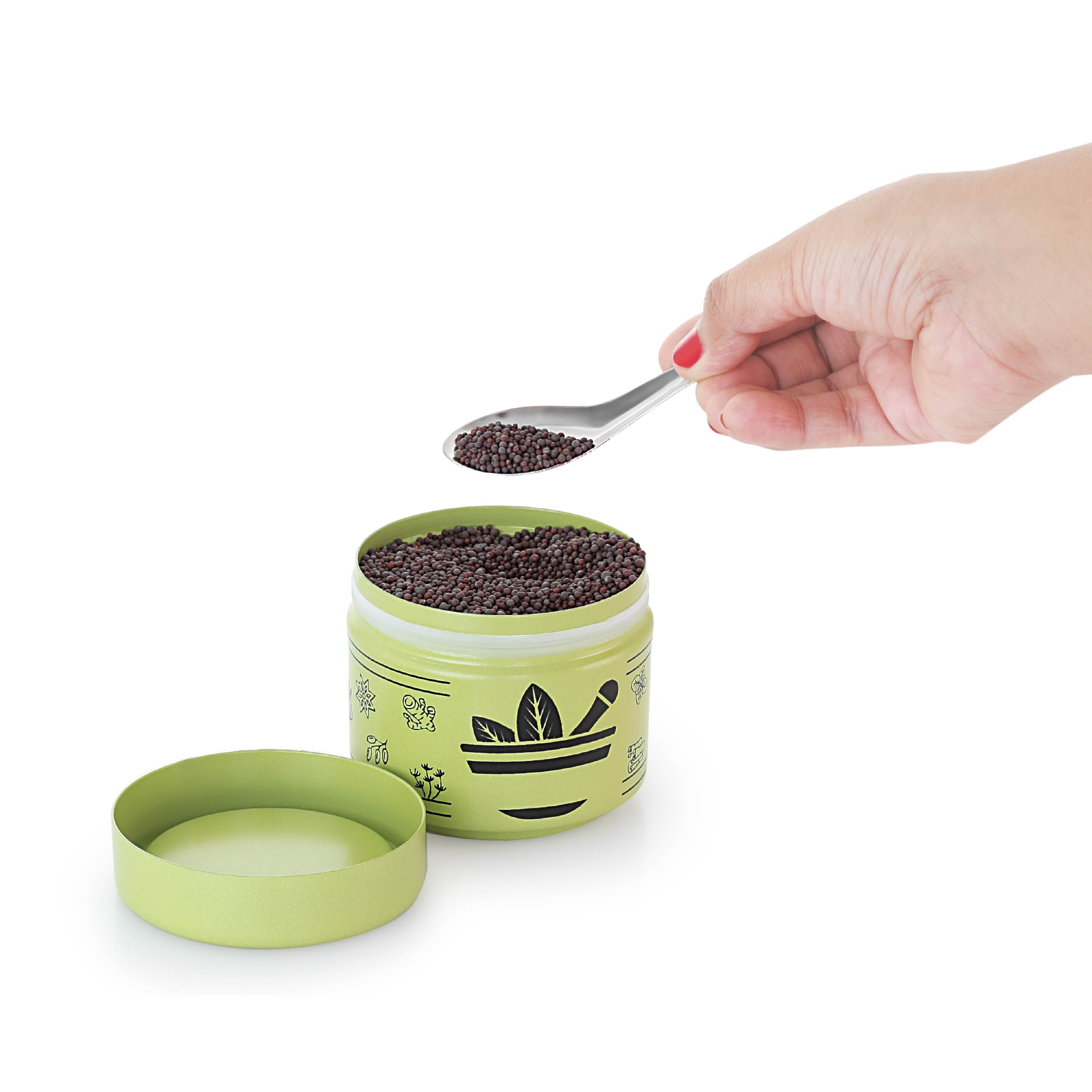 Spice/Masala Container with Spoon – Light Green