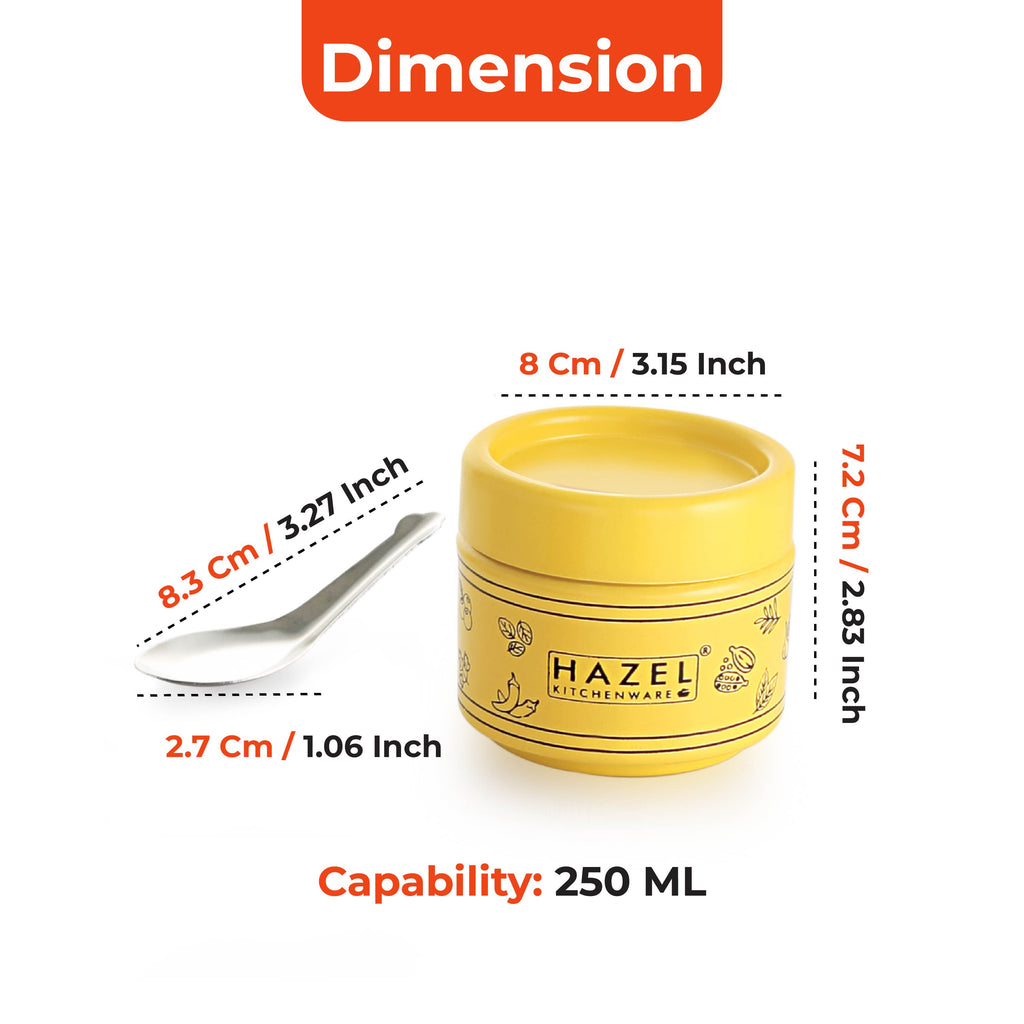 Masala Container with Spoon – Yellow