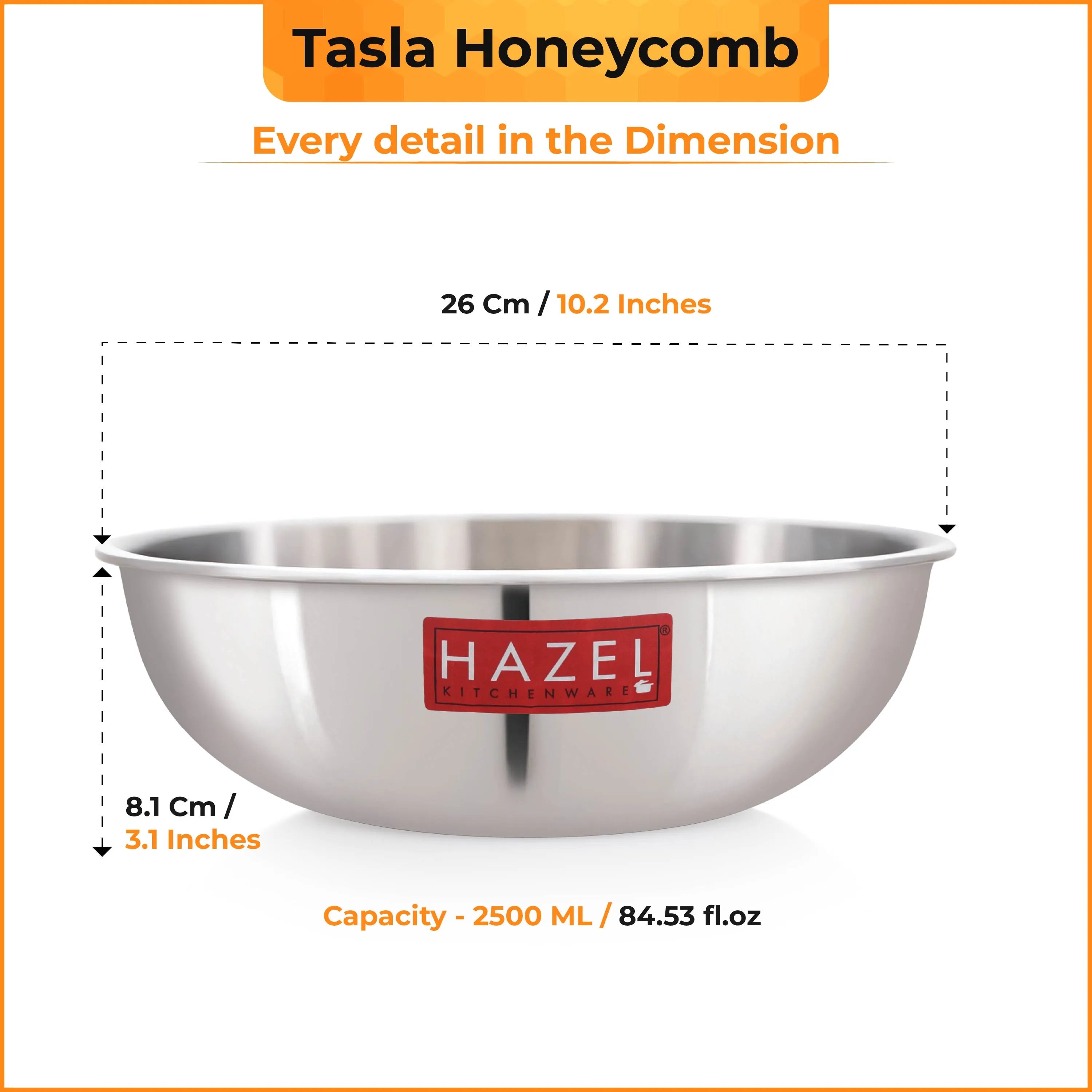 Honeycomb Triply Non-Stick Tasla with Lid– 24 cm, 2.5 L