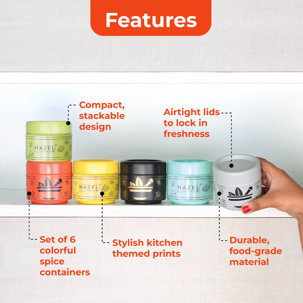 Masala Container with Spoon – Yellow