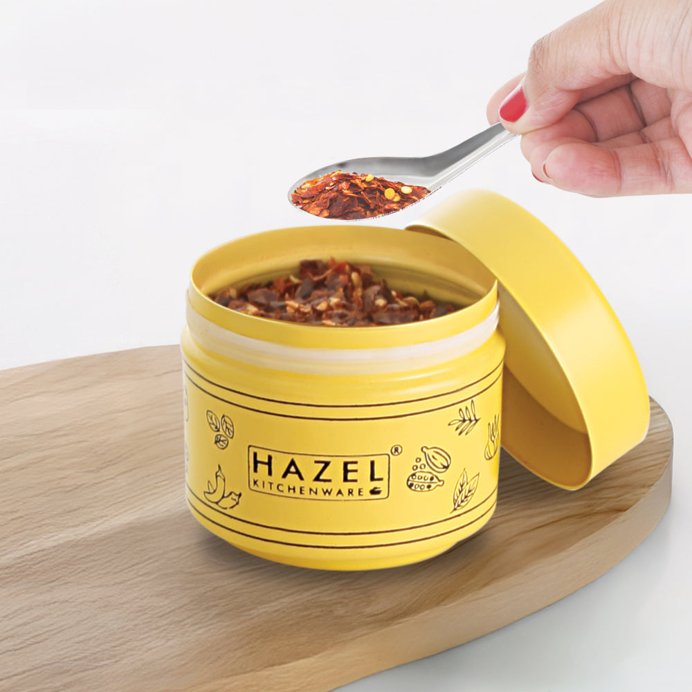 Masala Container with Spoon – Yellow