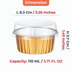 Round Aluminium Foil Container for Muffin & Pudding – 110 ML (Set of 10)