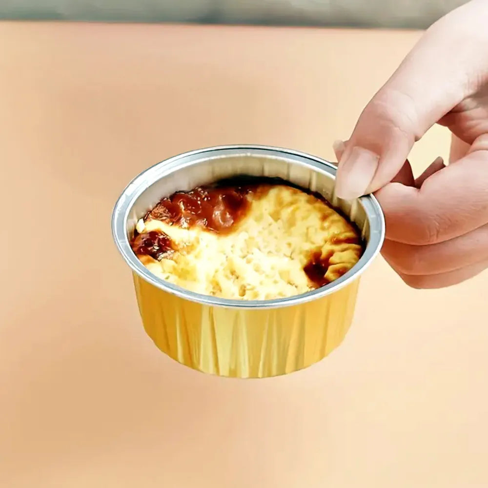 Round Aluminium Foil Container for Muffin & Pudding – 110 ML (Set of 10)