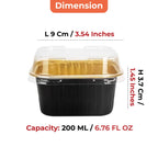 Square Aluminium Foil Container for  Brownie, Cake, Snacks – 200 ML, (Set of 10)