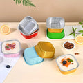 Square Aluminium Foil Container for  Brownie, Cake, Snacks – 200 ML, (Set of 10)