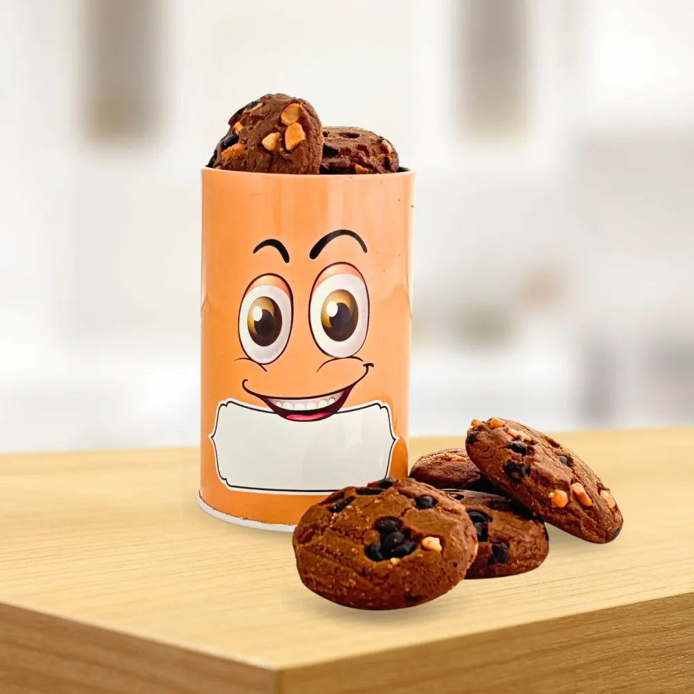 Emoji Printed Storage Container –  Orange, 490 ML