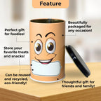 Emoji Printed Storage Container –  Orange, 490 ML