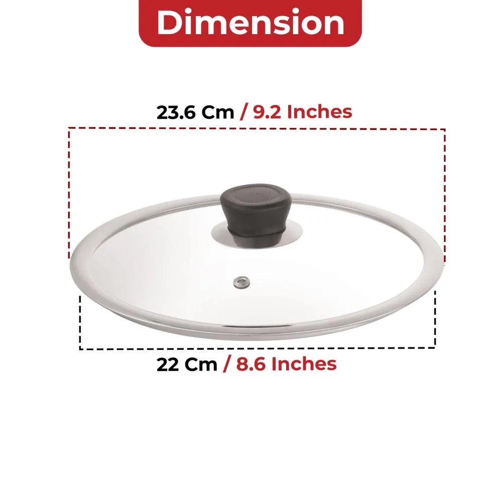 Glass Lid with Steel Rim for Honeycomb Cookware– 22 cm