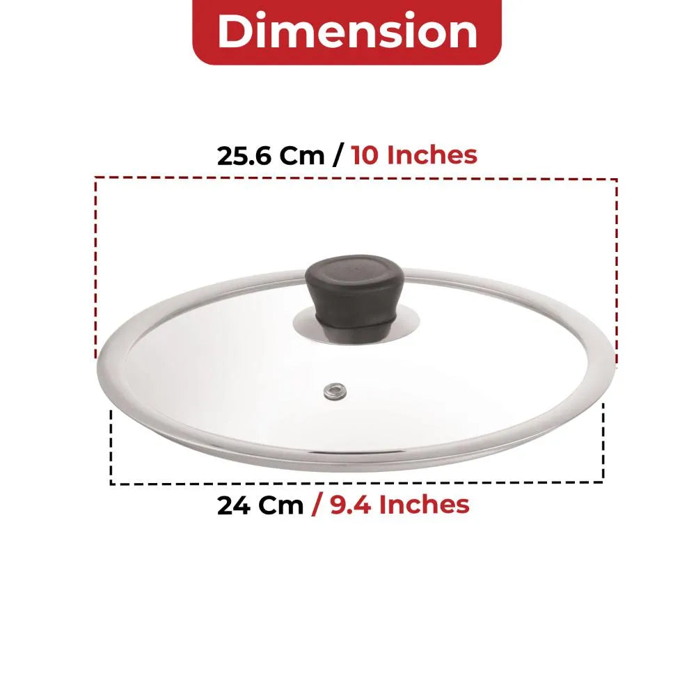 Glass Lid with Steel Rim for Honeycomb Cookware– 24 cm
