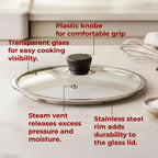 Glass Lid with Steel Rim for Honeycomb Cookware– 24 cm