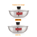 Honeycomb Triply Non-Stick Tasla with Glass Lid – 22 cm, 2 L