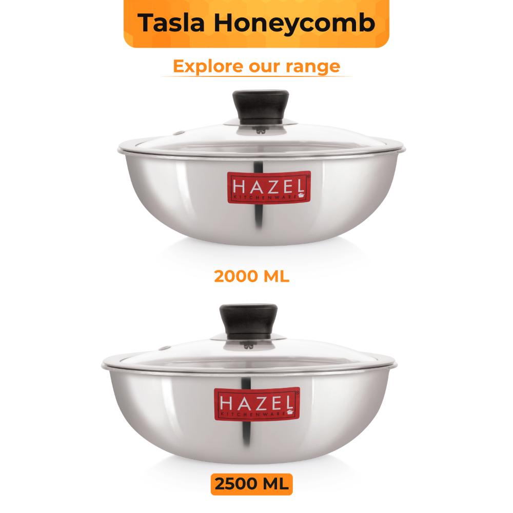 Honeycomb Non-Stick Tasla with Glass Lid – 24 cm, 2.5 L