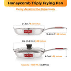 Honeycomb Triply Non-Stick Fry Pan with Lid – 22 cm, 1 L