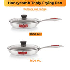 Honeycomb Triply Non-Stick Fry Pan with Lid – 22 cm, 1 L