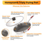 Honeycomb Triply Non-Stick Fry Pan with Lid – 24 cm, 1.5 L