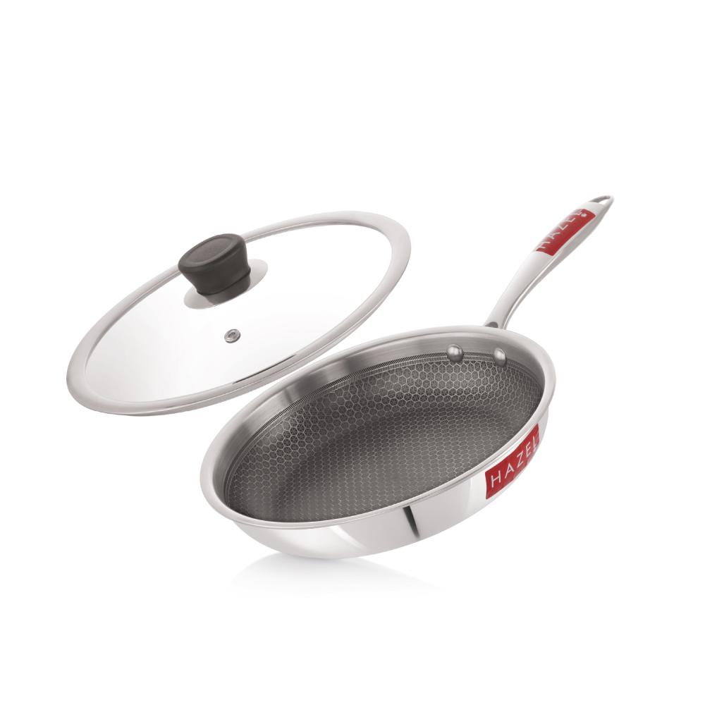 Honeycomb Triply Non-Stick Fry Pan with Lid – 24 cm, 1.5 L