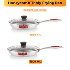 Honeycomb Triply Non-Stick Fry Pan with Lid – 24 cm, 1.5 L