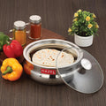Stainless Steel Roti Casserole/Hotcase with Glass Lid – 1250 ML