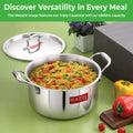 Triply Stainless Steel Casserole With Lid, 4.2 L, 22.5 cm |Induction Base Cook and Serve Pot