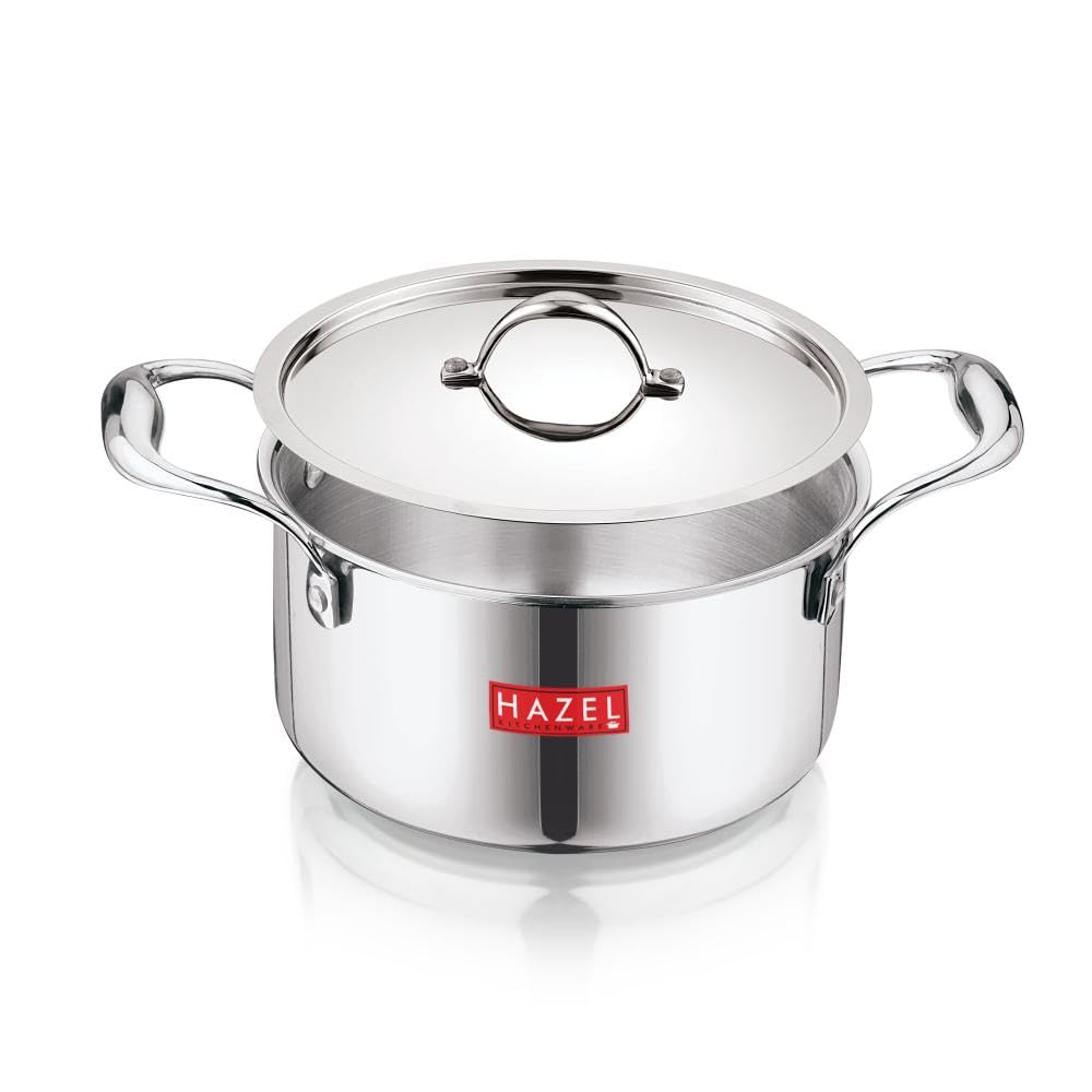 Triply Stainless Steel Casserole With Lid, 4.2 L, 22.5 cm |Induction Base Cook and Serve Pot