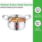 Triply Stainless Steel Casserole With Lid, 4.2 L, 22.5 cm |Induction Base Cook and Serve Pot