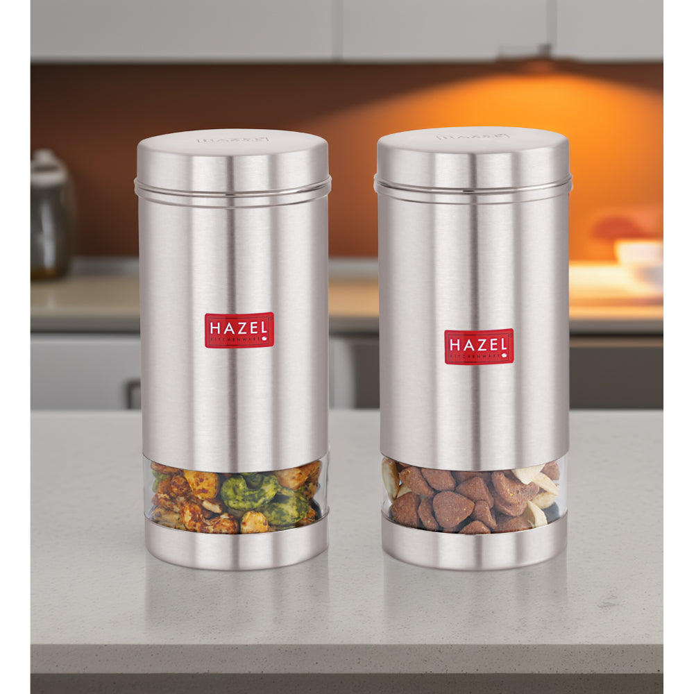 Stainless Steel Tea Coffee Containers, Set of 2 -1000 ML Each