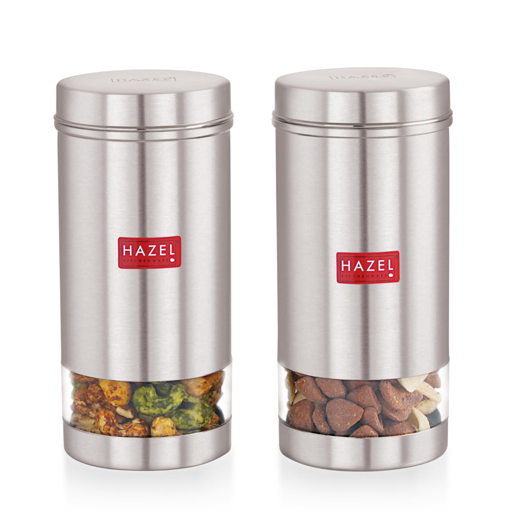 Stainless Steel Tea Coffee Containers, Set of 2 -1000 ML Each