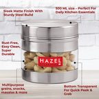 Stainless Steel Transparent  Container - Set of 2, 500 ML Each