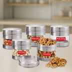 Stainless Steel Transparent  Container - Set of 5, 500 ML Each