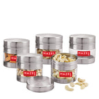Stainless Steel Transparent  Container - Set of 5, 500 ML Each