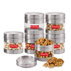 Stainless Steel Transparent  Container - Set of 6, 500 ML Each