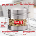 Stainless Steel Transparent  Container - Set of 6, 500 ML Each