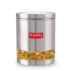 Single closed container filled with sprouted grains, shot straight on against a white background.