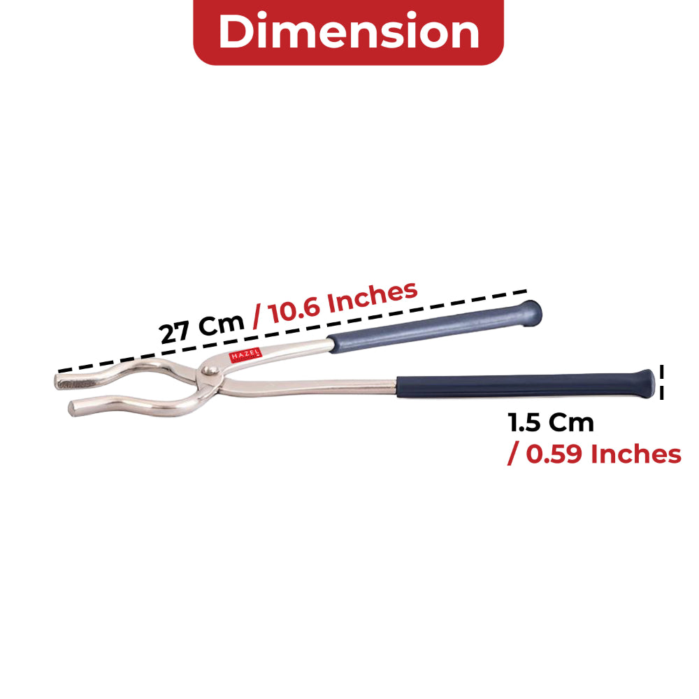 Stainless Steel Matte Finish Pakkad/ Tong with Rubber Grip ??9mm