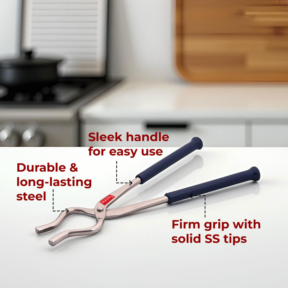 Stainless Steel Matte Finish Pakkad/ Tong with Rubber Grip ??9mm