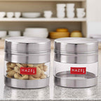 Stainless Steel Transparent Container Set of 2, 350ML Each