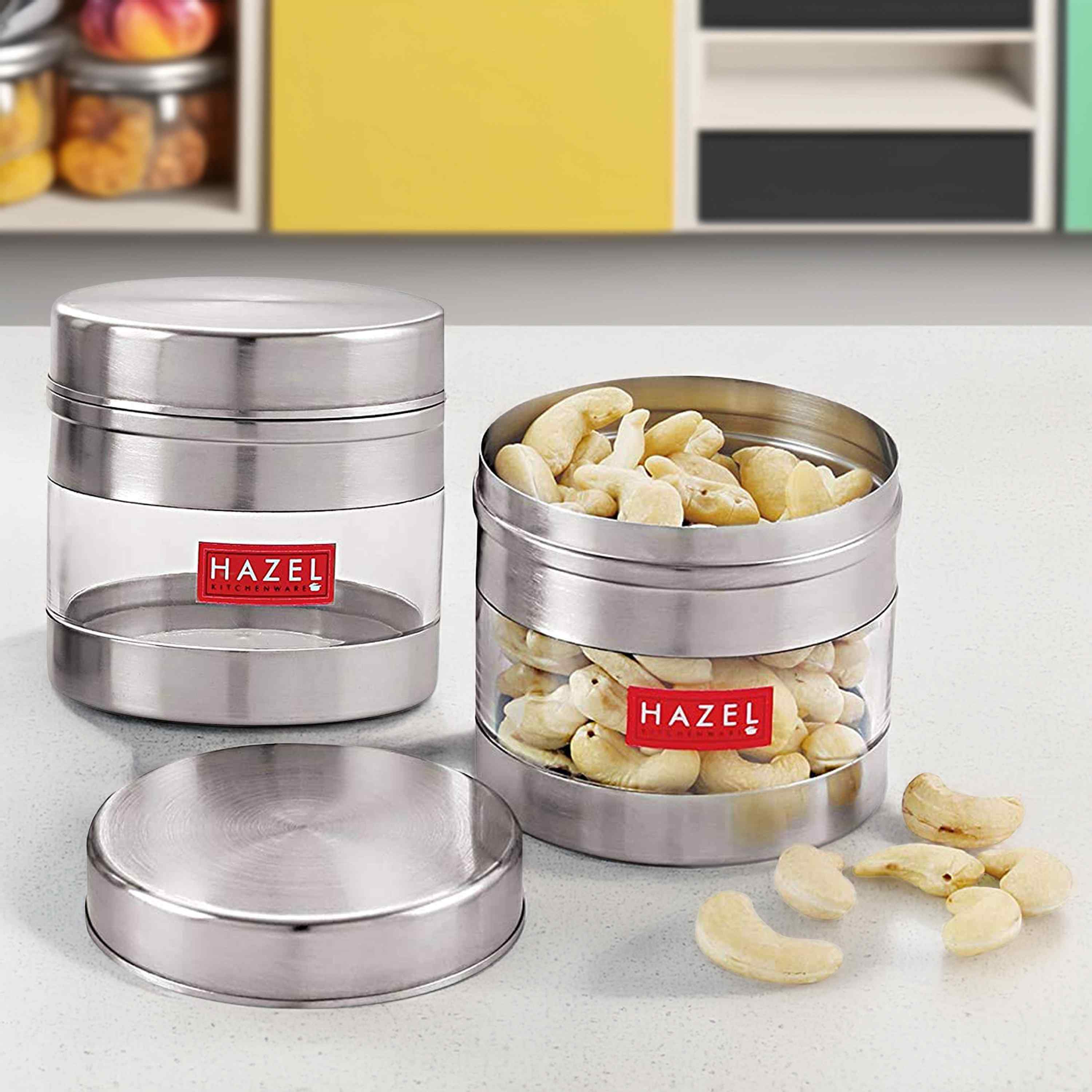 Stainless Steel Transparent Container Set of 2, 350ML Each