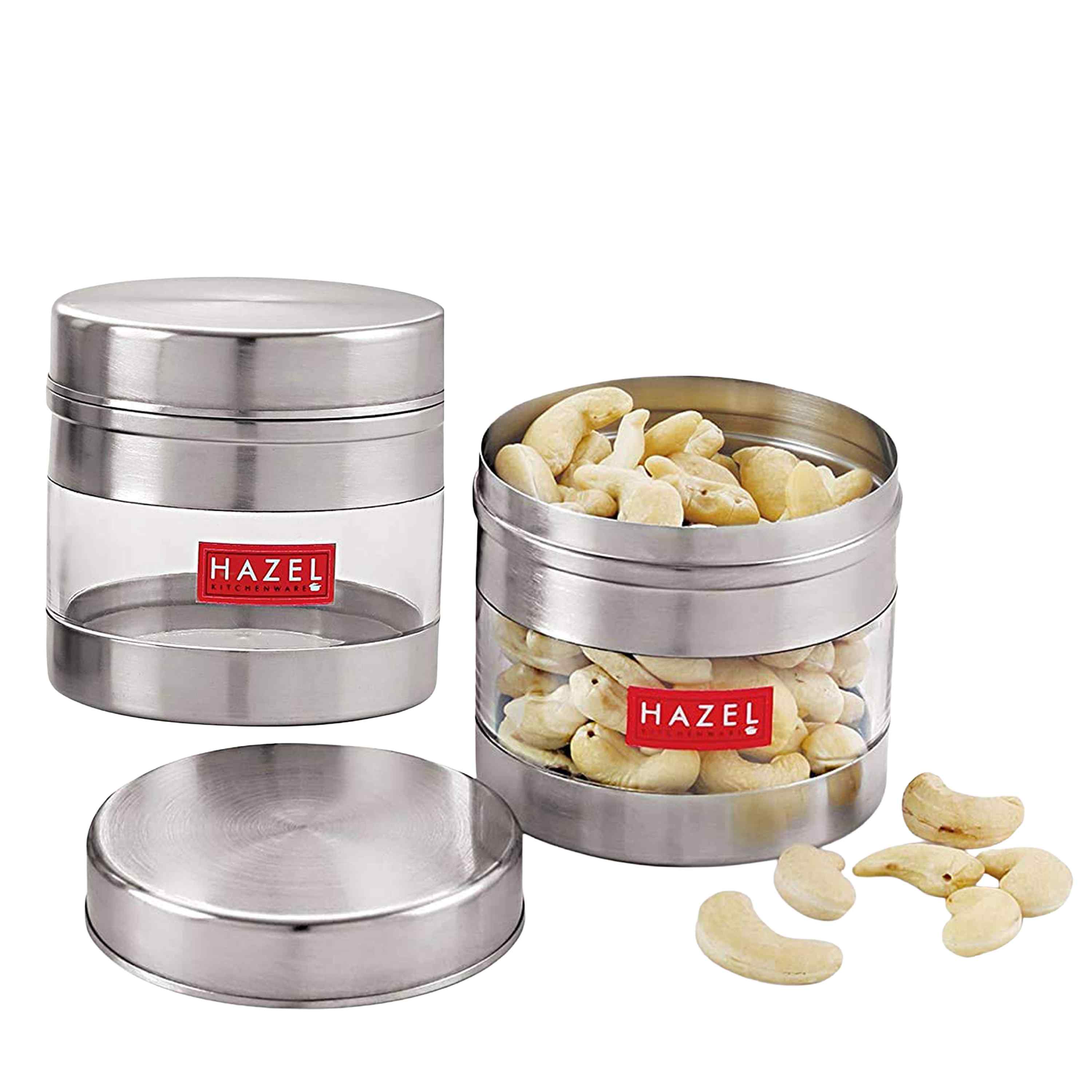 Stainless Steel Transparent Container Set of 2, 350ML Each
