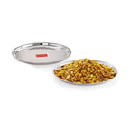 Stainless Steel Serving Plate/Thali 18.5 cm (Set of 2)