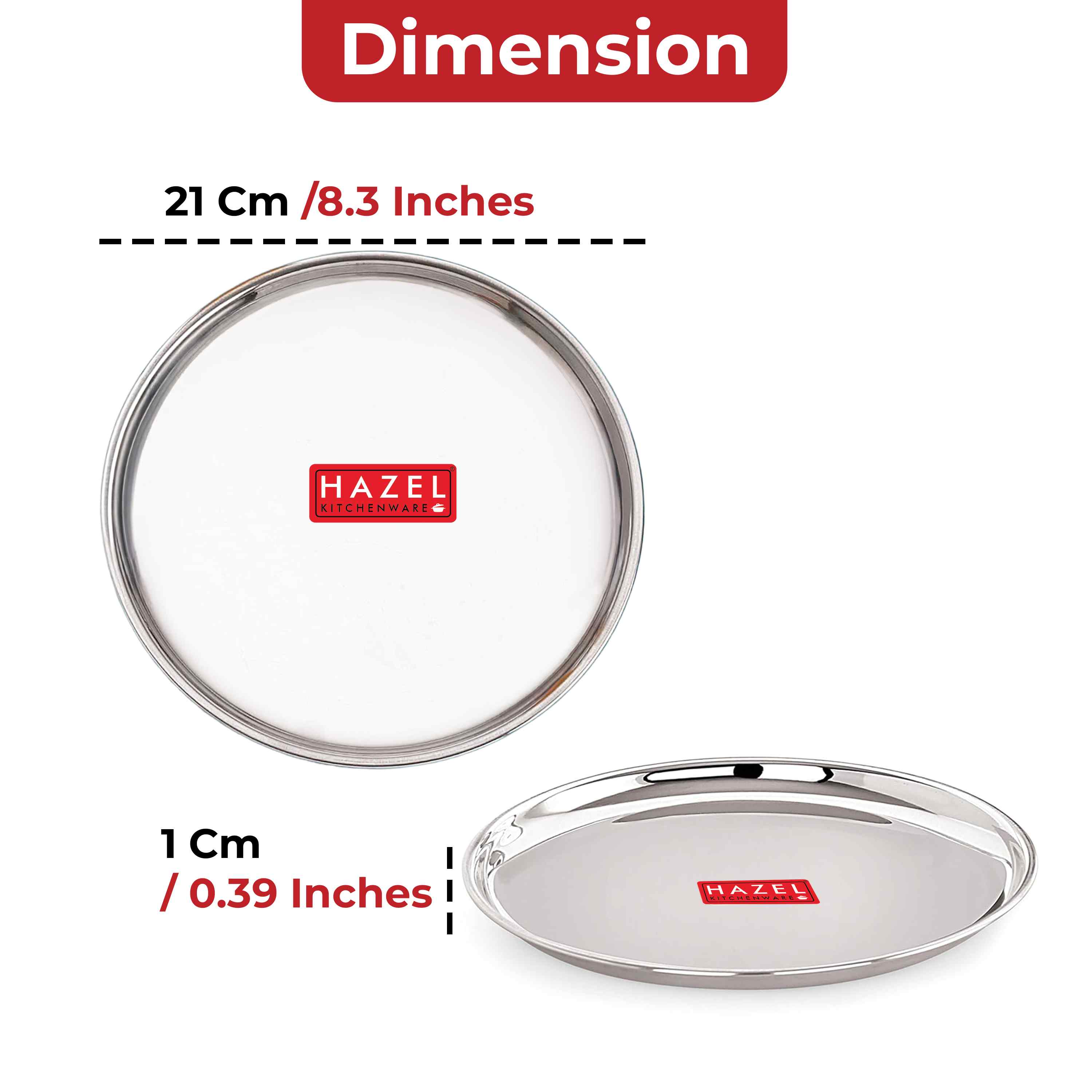 Stainless Steel Plates/Thali - Snack, Breakfast & Dinner