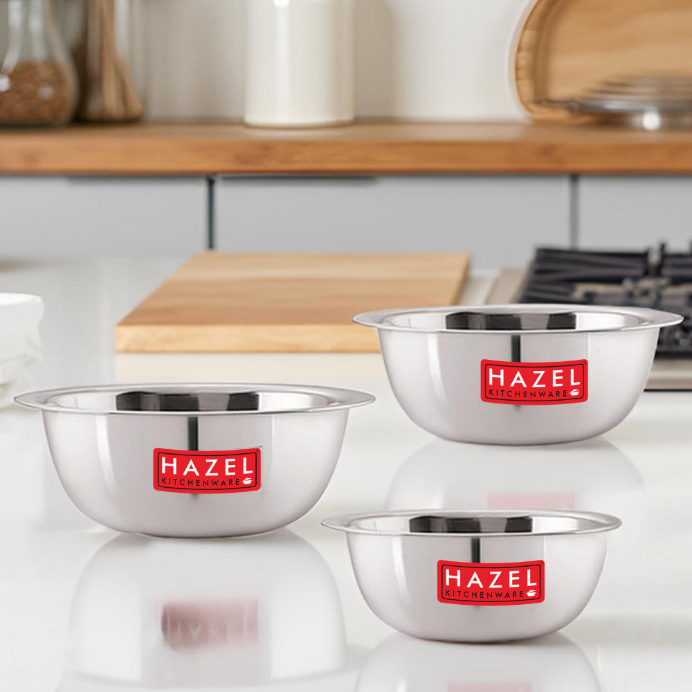Stainless Steel Mixing Bowl Set of 3, 350 ML, 550 ML, 770 ML