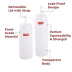 Plastic Chutney/Sauce Squeeze Bottle with Cap Set of 2, 610 ML, 760 ML