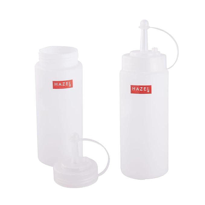 Plastic Chutney/Sauce Squeeze Bottle with Cap Set of 2, 610 ML, 760 ML