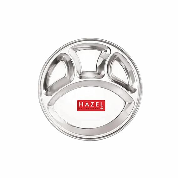 Stainless Steel 4 Compartment Round Thali