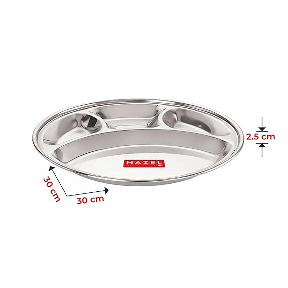 Stainless Steel 4 Compartment Round Thali