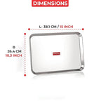 Rectangle Stainless Steel Serving Tray, 38.1 x 26.4 cm
