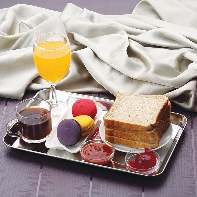 Rectangle Stainless Steel Serving Tray, 38.1 x 26.4 cm