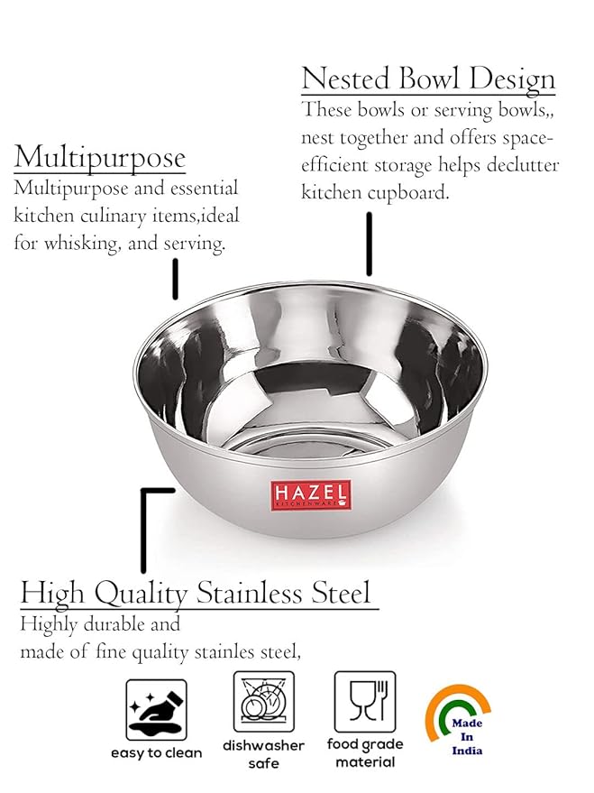 Stainless Steel Vati Bowl for Kitchen, Multipurpose Serving Bowl