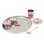Hammered Stainless Steel Dinner Set 6 Pc